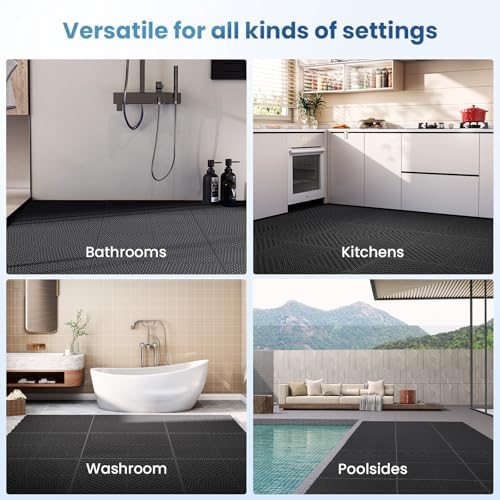 Jocoevol 12-Pcs Interlocking Tile, Indoor/Outdoor Drainage Interlocking Floor - Image 6