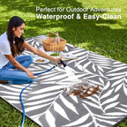 OLANLY Outdoor Rug 9x12 ft Waterproof Reversible Leaf Mat - Image 3