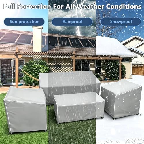STARTWO Patio Furniture Cover 4 Piece Set, Small 420D - Image 4