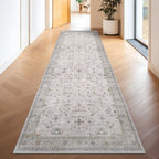 Hazo Haus Washable Light Gray & Sage 2'6"x8' Wide Runner Rugs - Image 6