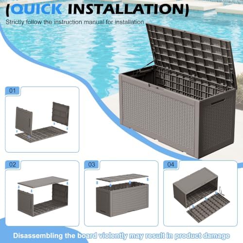 Outdoor Storage Box Waterproof, 110 Gallon Deck Box - Image 6