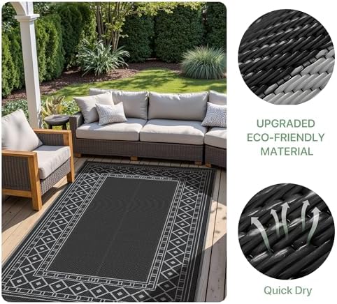 GENIMO Outdoor Rug, Waterproof Plastic Rugs - Image 6