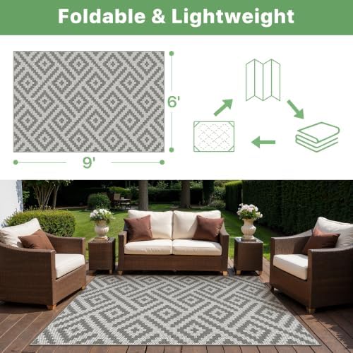 GENIMO Outdoor Rug, Waterproof Plastic Rugs - Image 2