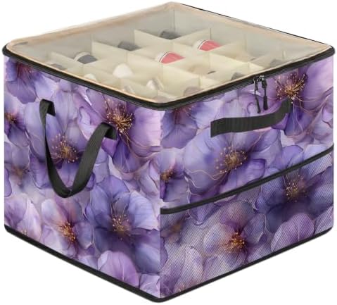 Watercolor Purple Floral Shoe Organizer by Mardesigns