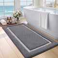 Color&Geometry Bathroom Rugs, Microfiber Bath Rugs, Dark and Light Grey by COLORG