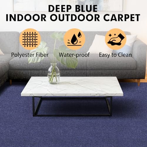 Grefinity Marine Carpet, 6 FT x 18 FT Deep Blue Indoor Outdoor Carpet - Image 3