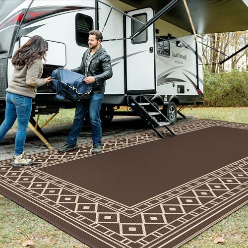GENIMO Outdoor Rug, Waterproof Plastic Rugs 10'x20' - Image 2