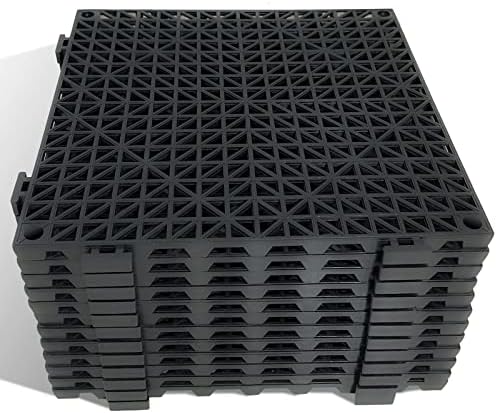 12 Pack Modular Interlocking Cushion 11.6" x 11.6" Rubber Mat Floor Tile Mats - Image 2
