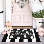 Halloween Door Mat Set, Ghost Welcome Rug by FTTOYOLY