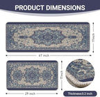 Boho Vintage Floral Kitchen Rugs Set of 2 - Image 3