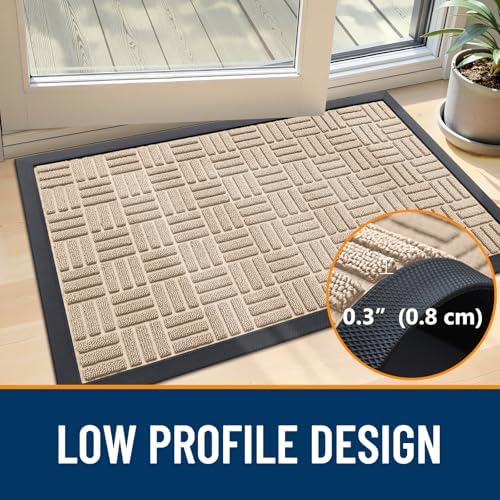 OLANLY Front Door Mat Outside Entrance 35x23, Heavy-Duty Rubber Doormat - Image 5