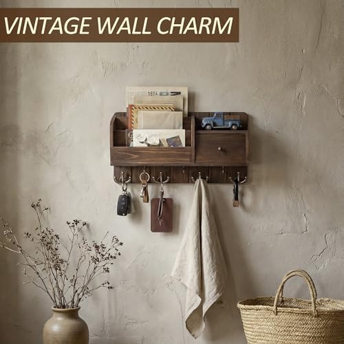 Rebee Vision Pine Wood Key Holder Wall Mount - Image 6