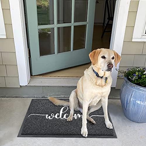 AAZZKANG Welcome Mat Outdoor Indoor Non Slip Front Door Mats Black - Image 5
