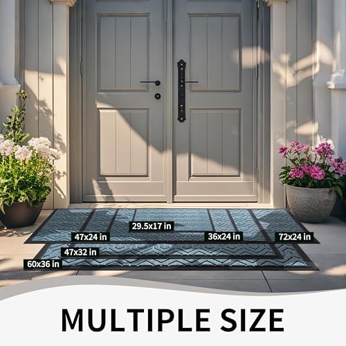 Yimobra Indoor Outdoor Mats for Front Door, Mix Blue - Image 5
