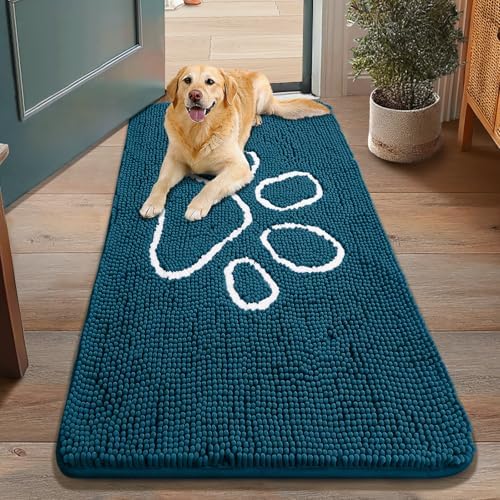 Smiry Dog Door Mat for Muddy Paws, Absorbent Non Slip Dirt Trapper by Smiry
