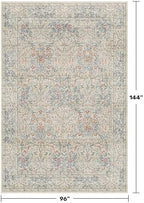 Hazo Haus Washable Beige Blue 8x12 Large Area Rug - Image 2