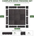 Ripeng 12 Pack Black Wood Deck Tile Edge Trim Set 8 Straight 4 Corner Edge - Image 6
