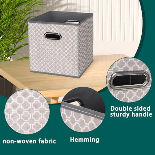 Black Foldable Storage Cubes Bins, Fabric Storage Box Cubes Organizer Baskets - Image 7