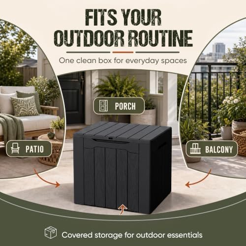 Flamaker Deck Box 30 Gallon, Waterproof Resin Small Storage Box - Image 6
