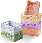 HUUSMOT 6-Pack Collapsible Small Plastic Storage Baskets, 5.9"x3.8"x2.2" by HUUSMOT