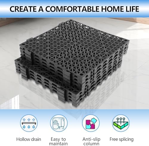 FAHKNS 50 Pack Interlocking Drainage Tiles, PVC Floor - Image 2