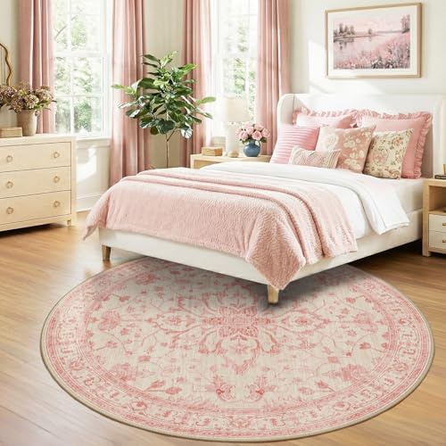 RELEANY Washable Area Rug, Round 8ft - Image 3