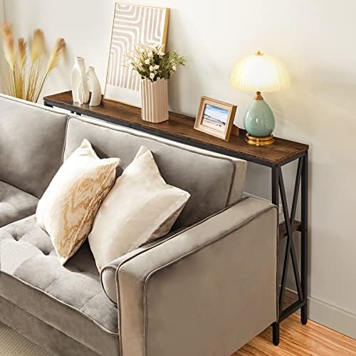 MAHANCRIS 55" Sofa Table, Industrial Console Table, 3-Tier Entryway Table - Image 4