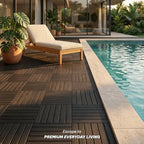 Acacia Interlocking Deck Tiles, 6 Slats, Ebony Black - Image 5