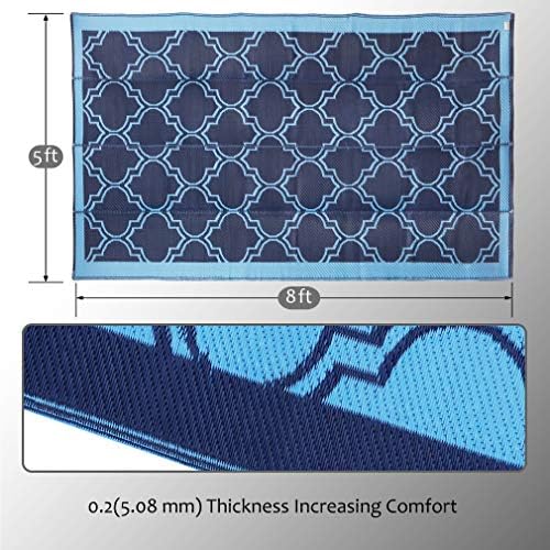 SAND MINE Reversible Mats, Plastic Straw Rug, Modern Area Rug, Large Floor Mat - Image 2