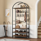 Garvee Coat Rack with Shoe Storage, 16 Hooks, Entryway Organizer - Image 2