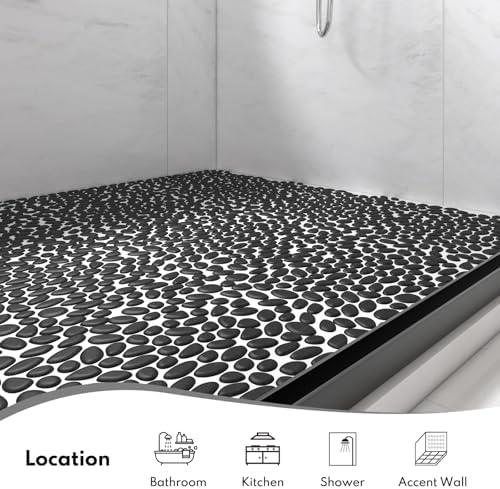 Lovdeco Pebble Tile Shower Floor, Mosaic Pebble Backsplash - Image 6