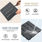 12 PCS Plastic Interlocking Patio Deck Tiles - Image 5