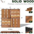 Acacia Interlocking Deck Tiles, 12 Slats, Honey Oak - Image 2