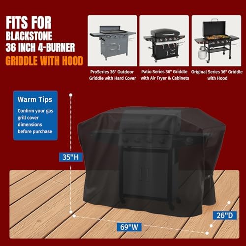 SHINESTAR 600D Griddle Cover for Blackstone 36 Inch Griddle - Image 3