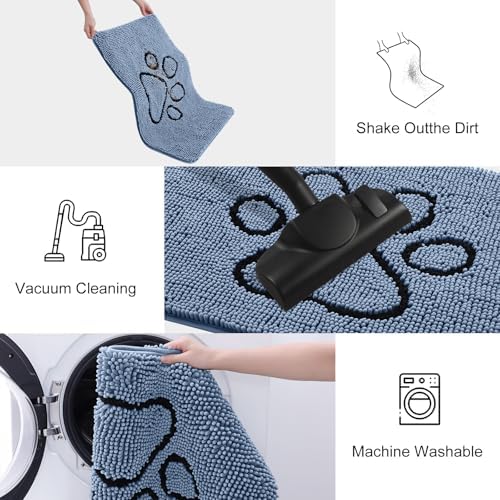 Smiry Dog Door Mat for Muddy Paws, Absorbent Non Slip Dirt Trapper - Image 6