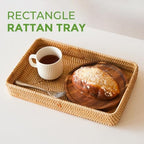 Rattan Serving Tray, Rectangle Wicker Storage Basket - Image 5