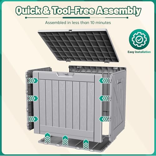 Devoko 40 Gallon Deck Box Lockable Outdoor Storage Box Waterproof - Image 5