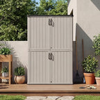 Patiowell 50 cu.ft Plastic Vertical Outdoor Storage Shed - Image 2