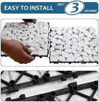 4PCS Natural Stone Interlocking Deck Tiles, Outdoor & Indoor Flooring Decking - Image 4