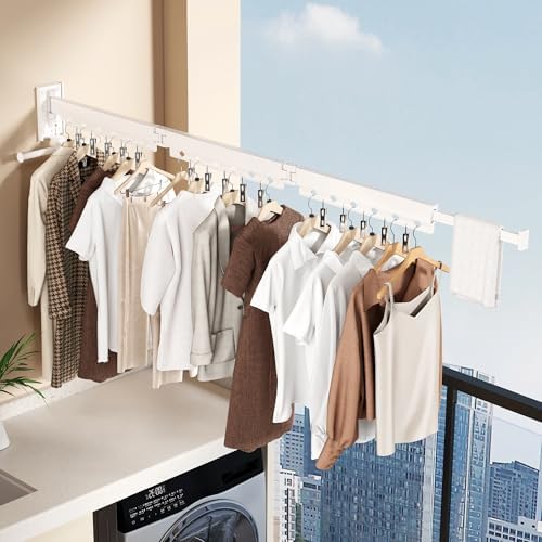 Wall Mounted Collapsible Clothes Drying Rack, Durable Space-Saving Laundry - Image 3