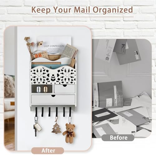 3-Slot Mail Sorter Organizer Wall Mount - Image 3