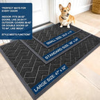 OLANLY Front Door Mat Outside 47x23, All-Season Absorbent Rubber Doormat - Image 2