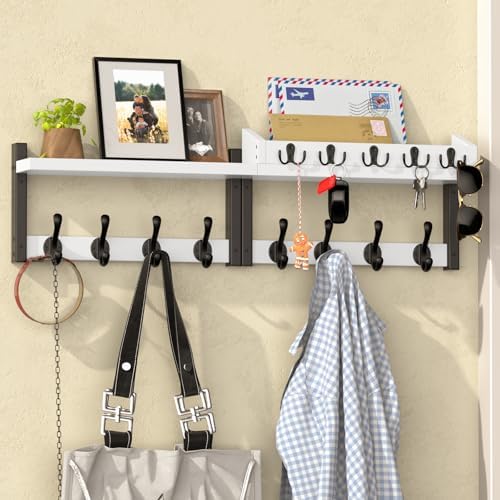 35'' White Coat Rack Wall Mount by Unknown