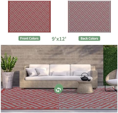 GENIMO Outdoor Rug, Waterproof Plastic Rugs - Image 3
