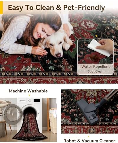 RELEANY Washable Area Rug, Square 8'x8' - Image 5