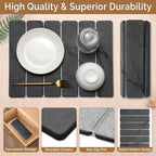 Small Stone Dish Drying Mat for Kitchen Counter, Foldable Water Absorbing - Image 4