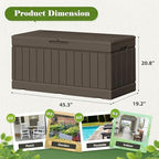 Flamaker Outdoor Storage Box 80 Gallon Resin Waterproof Deck Box - Image 4