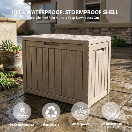 Outdoor Storage Box, 50 Gallon Waterproof Deck Box - Image 4
