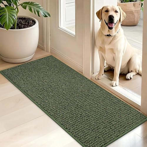 BEQHAUSE Dirt Trapper Door Mat 20" x 48", Non-Slip Washable Doormats by BEQHAUSE