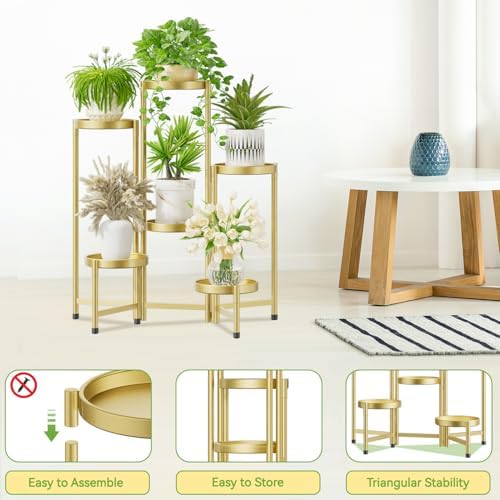 iDavosic.ly Plant Stand Indoor Outdoor, 6 Tier Metal Corner Shelf - Image 4